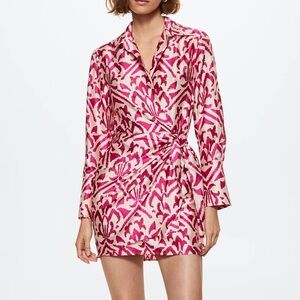 MNG Mango Pink Ikat Wrap Dress – Size XL / US 10